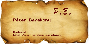 Péter Barakony névjegykártya